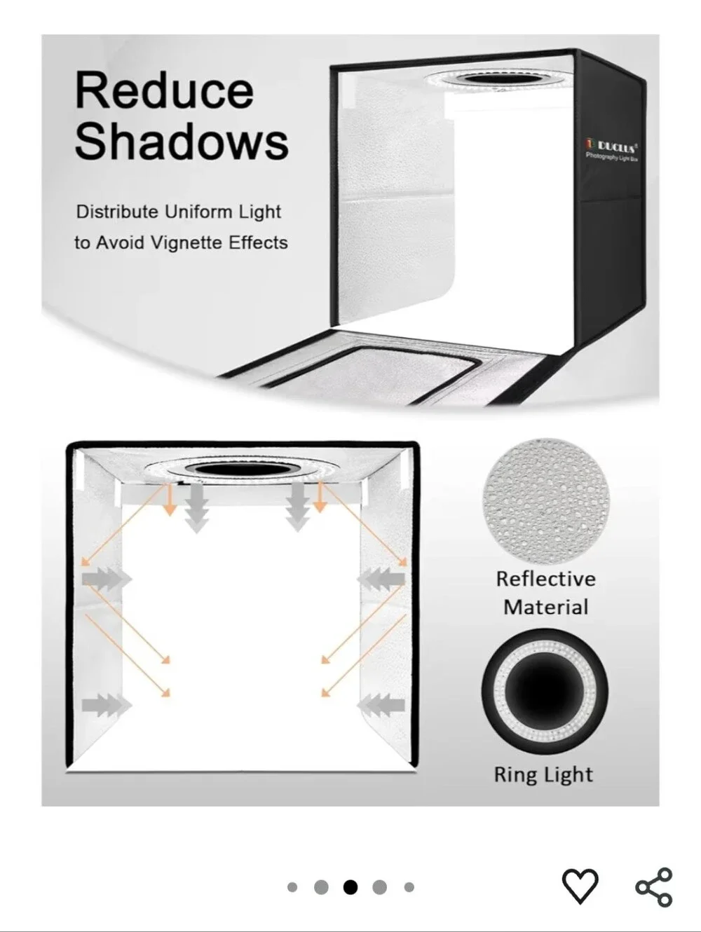 Black Photography Light Box - Portable Photo Studio